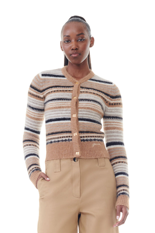 Multifarget Soft Wool Stripe Cardigan