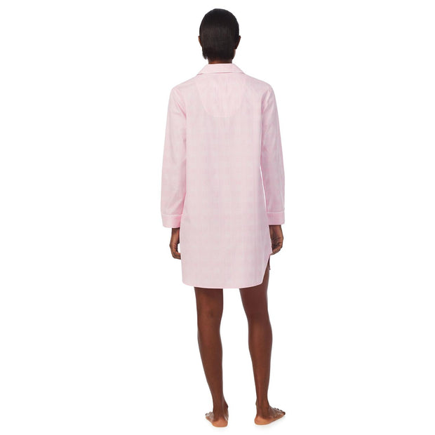 Pink Print Long SL. Notch Collar Sleepshirt