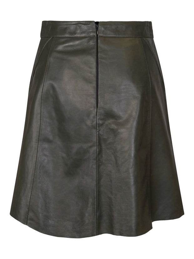 Oliven Leather A-shape skirt