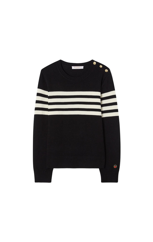 Sort/Ecru Alexandra Sweater - Stilshoppen