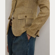 Jathnay Herringbone Linen Blazer