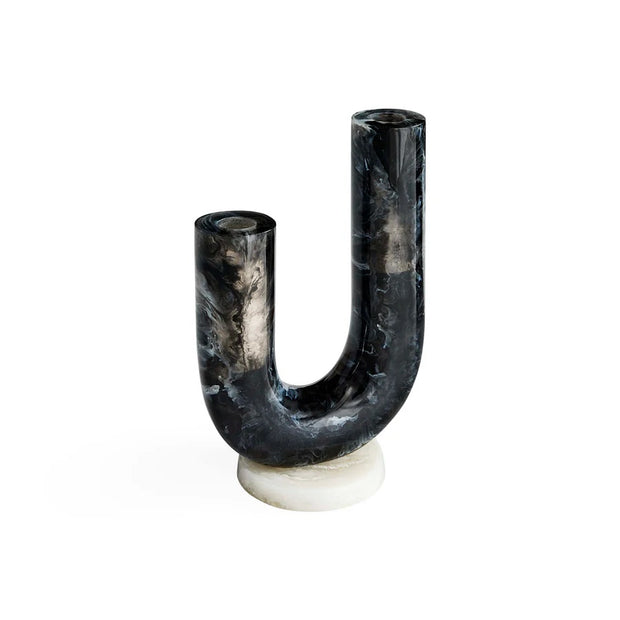 Sort/Hvit Mustique Double Tube Vase