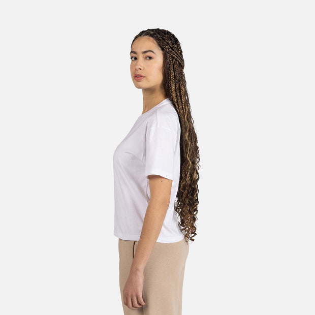Hvit W Presset Tee