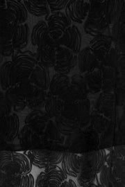 Sort Flower Mesh Maxi Dress - Stilshoppen