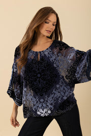 Navy Briar BLouse