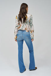 Blå Wonder Puch Up Flare Jeans