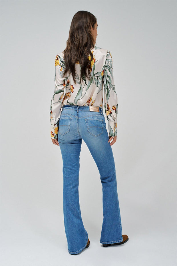 Blå Wonder Puch Up Flare Jeans