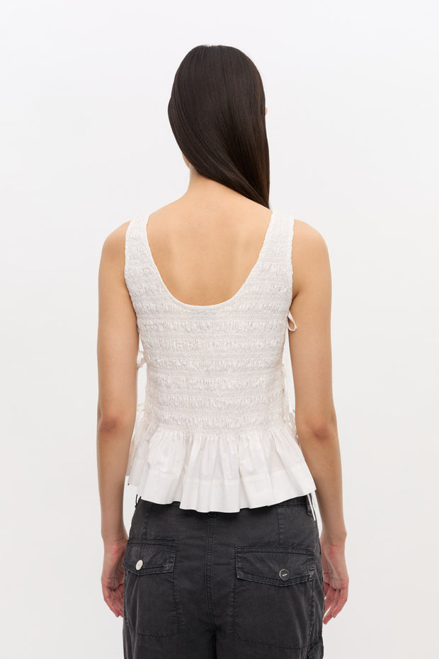 Cotton Poplin Tie String Top