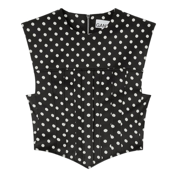 Printed Satin Corset Top - Stilshoppen
