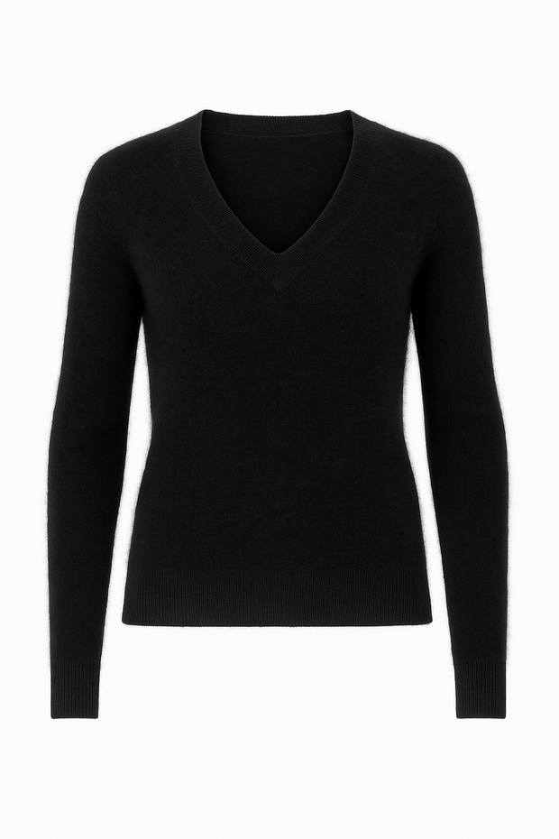 Sort Pullover V-hals