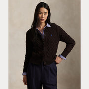 Brown Cabel Knit Wool-Cashmere cardigan - Stilshoppen
