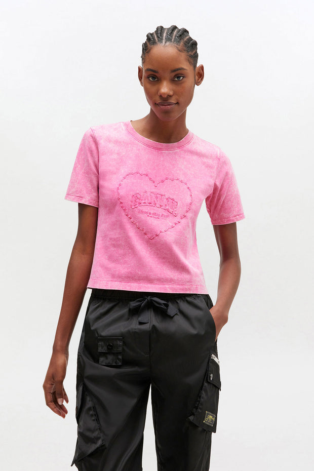 Hot Pink Heart T-shirt - Stilshoppen