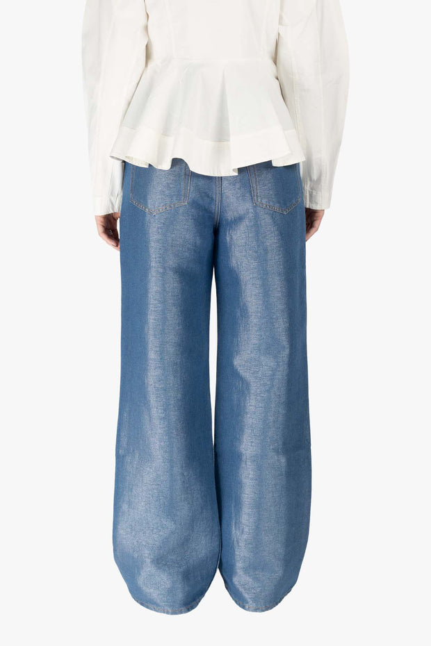 Blå Shiny Welt Denim Izay