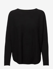 Sort Curved Sweater - Stilshoppen