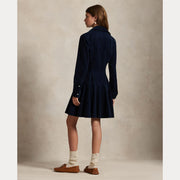 Navy Corduroy A-line Dress