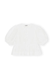 Cotton Poplin Peplum Blouse