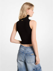 Sort turtleneck cropped top - Stilshoppen