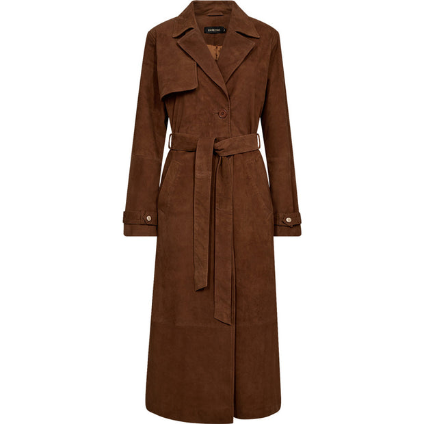 Cognac NaomiDep Trench Coat - Stilshoppen