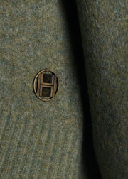 Grønn Fam Patch Long Sweater - Stilshoppen