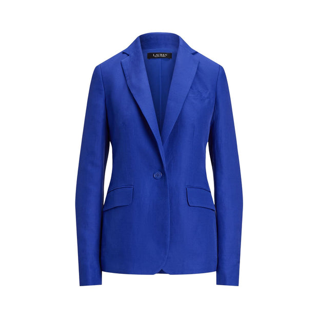 Blå Linen Blend Twill Blazer