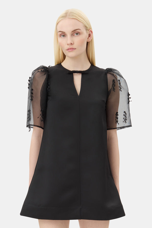 Sort Fringed Oranganza Mini Dress - Stilshoppen
