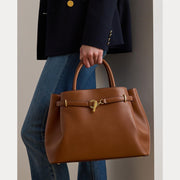 Cognac Leather Large Blaike Satchel