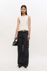 Cotton Poplin Tie String Top