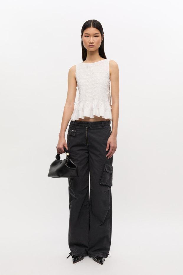 Cotton Poplin Tie String Top