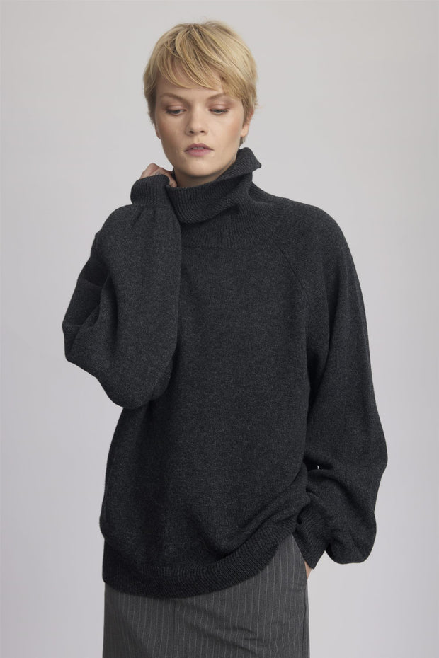 Koksgrå ManziGZ wool rollneck - Stilshoppen