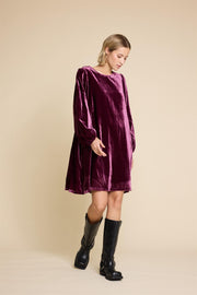 Burgunder Luna Velvet Dress