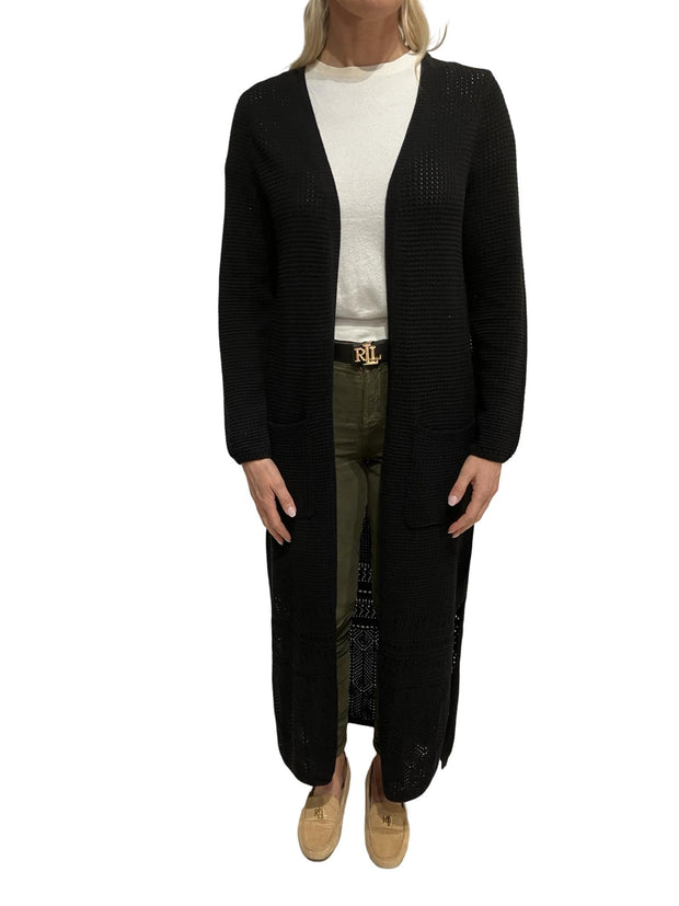 Black Gilet long cardigan - Stilshoppen