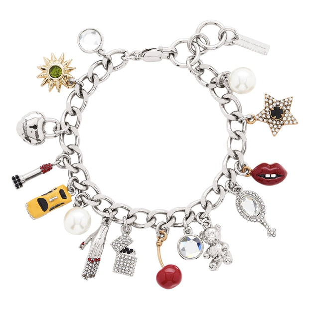 Sølv/Multi Charm Bracelet