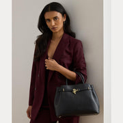 Sort Leather Large Blaike Satchel