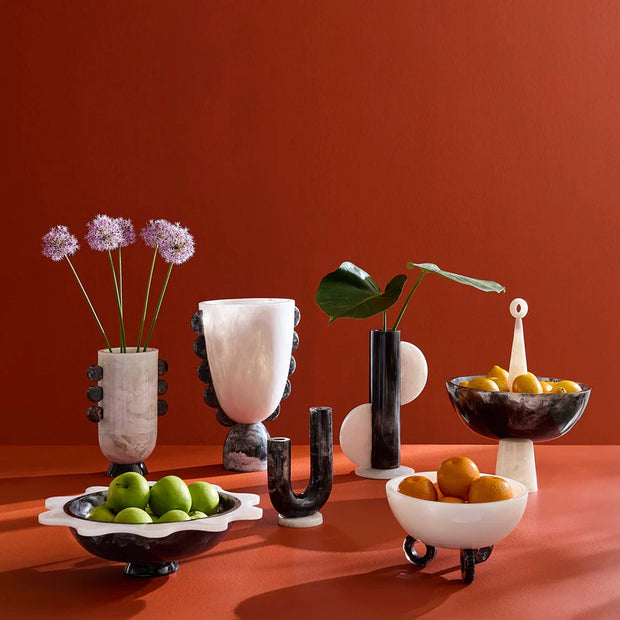 Sort/Hvit Mustique Double Tube Vase