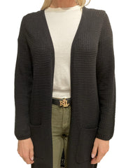 Black Gilet long cardigan - Stilshoppen