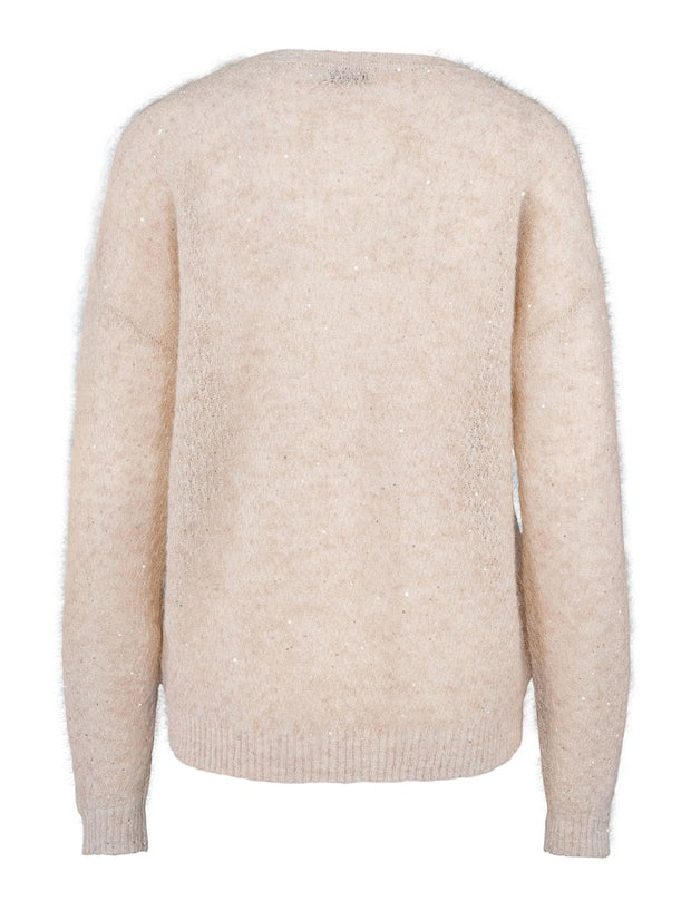 Offwhite Shimmery Sweater - Stilshoppen