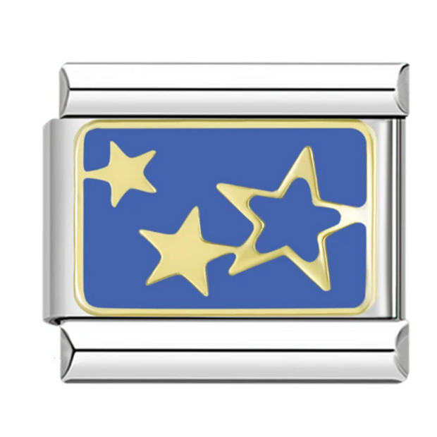 Blue Three Stars Charms