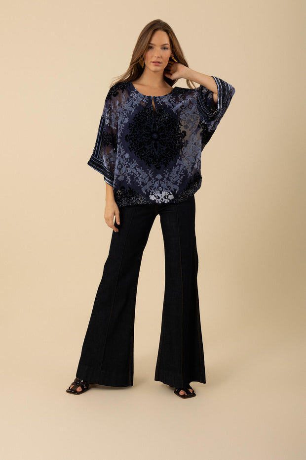 Navy Briar BLouse