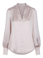 Champagne Classic V-Neck Blouse - Stilshoppen