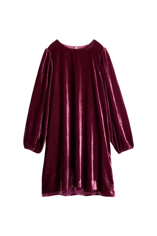 Burgunder Luna Velvet Dress