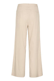 Beige ElarahGZ linen HW pants