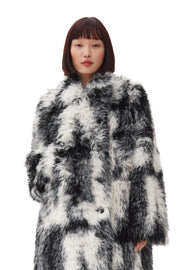 Sort/hvit  Faux Fur Coat - Stilshoppen