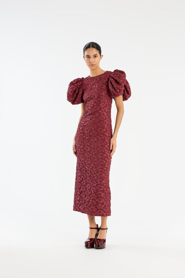 Jacquard Midi Puffy Dress - Stilshoppen