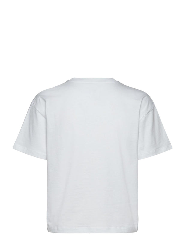 Hvit W Presset Tee