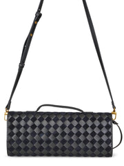 Sort Woven Leather Clutch