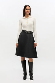 Hvit Fine Sequin Polo - Stilshoppen