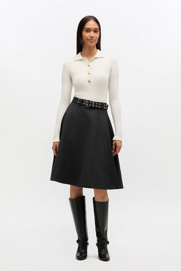 Hvit Fine Sequin Polo - Stilshoppen