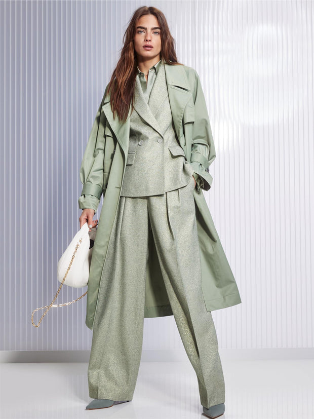 Grønn Herringbone Blazer - Stilshoppen