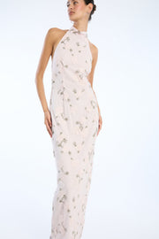 Flower Beads Maxi Dress