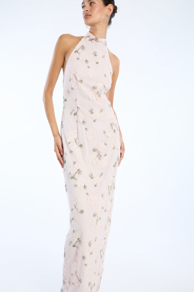 Flower Beads Maxi Dress